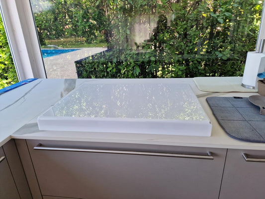 Copri Piano Cottura in Plexiglass Trasparente o Colorato | Protezione Piano Cottura su Misura – Versione Classica