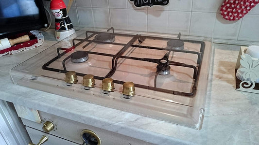 Copri Fornelli in Plexiglass Trasparente – Protezione Su Misura per Piani Cottura a Gas