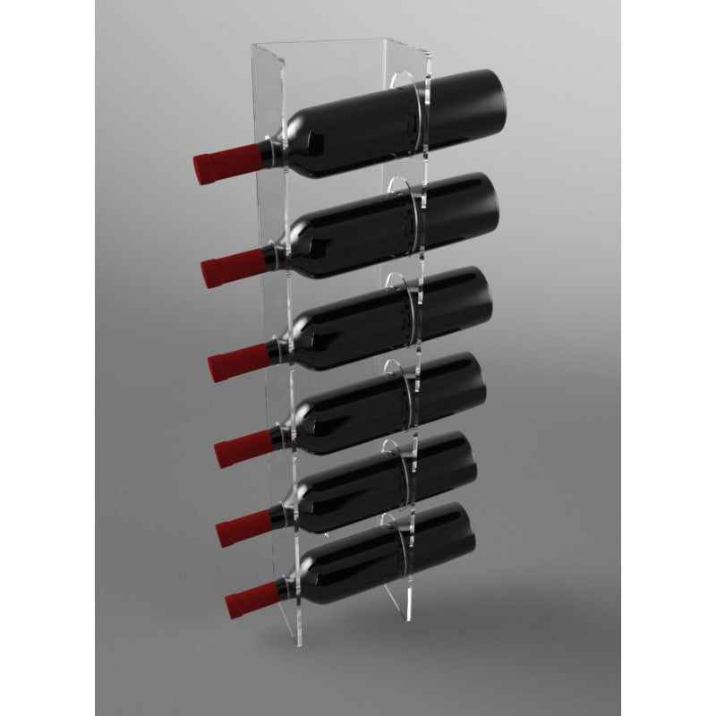 Portabottiglie da Parete in Plexiglass per Vino – 6 Bottiglie | Espositore da Muro
