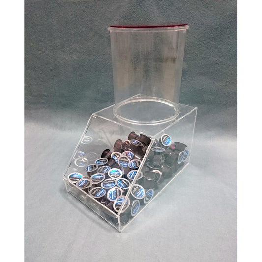 Expositor silo dispensador de plexiglás para caramelos, taralli, galletas, cápsulas y monodosis de café
