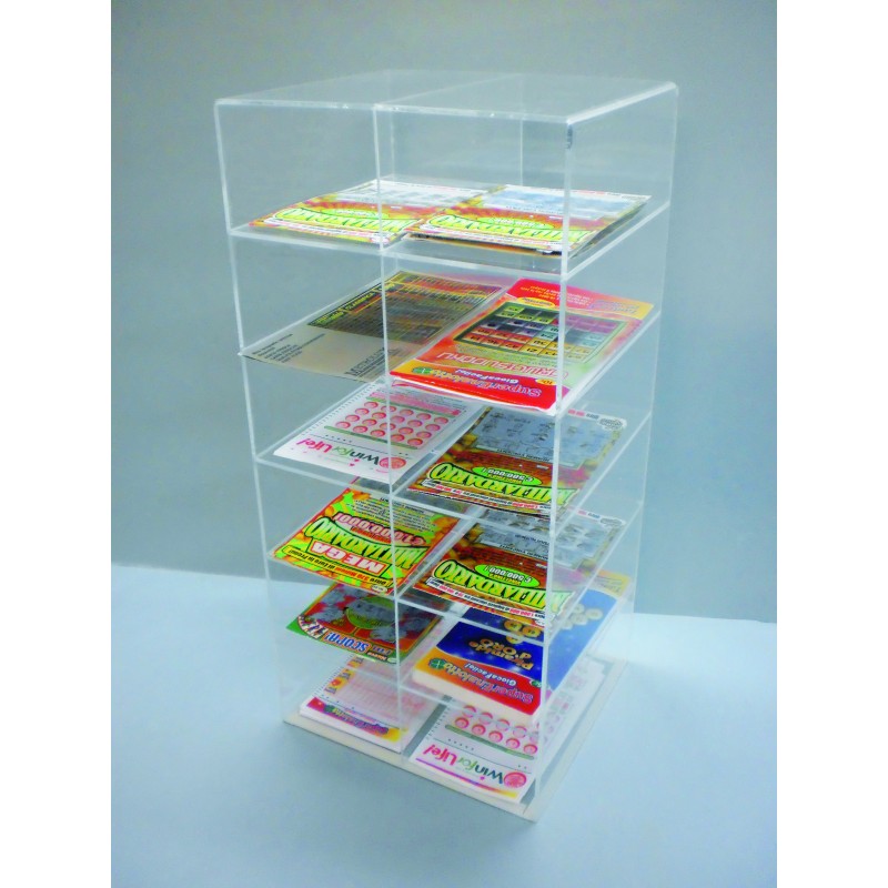 Plexiglas-Aufsteller mit 12 Wabenfächern – Tischdisplay für Karten, Tickets, Dokumente und Werbematerial
