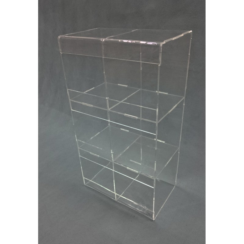 Cube Plexiglass Display with 6 Horizontal Pockets - Countertop Display for Cards, Tickets and Promotional Material