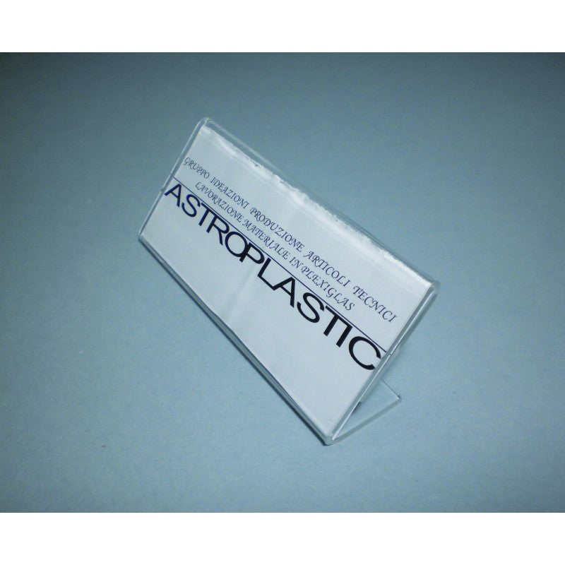 Pack of 100 Plexiglass Countertop Price Holders - 10 × 4,5 cm Portrait Holders for Labels, Tags and Promotions