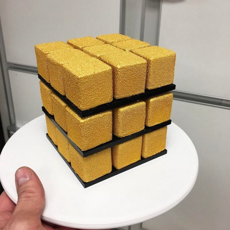 Astroplastic Espositore a 4 Alzate in Plexiglass per Cupcake, Muffin, Biscotti e Torta Cubo di Rubik | Smontabile