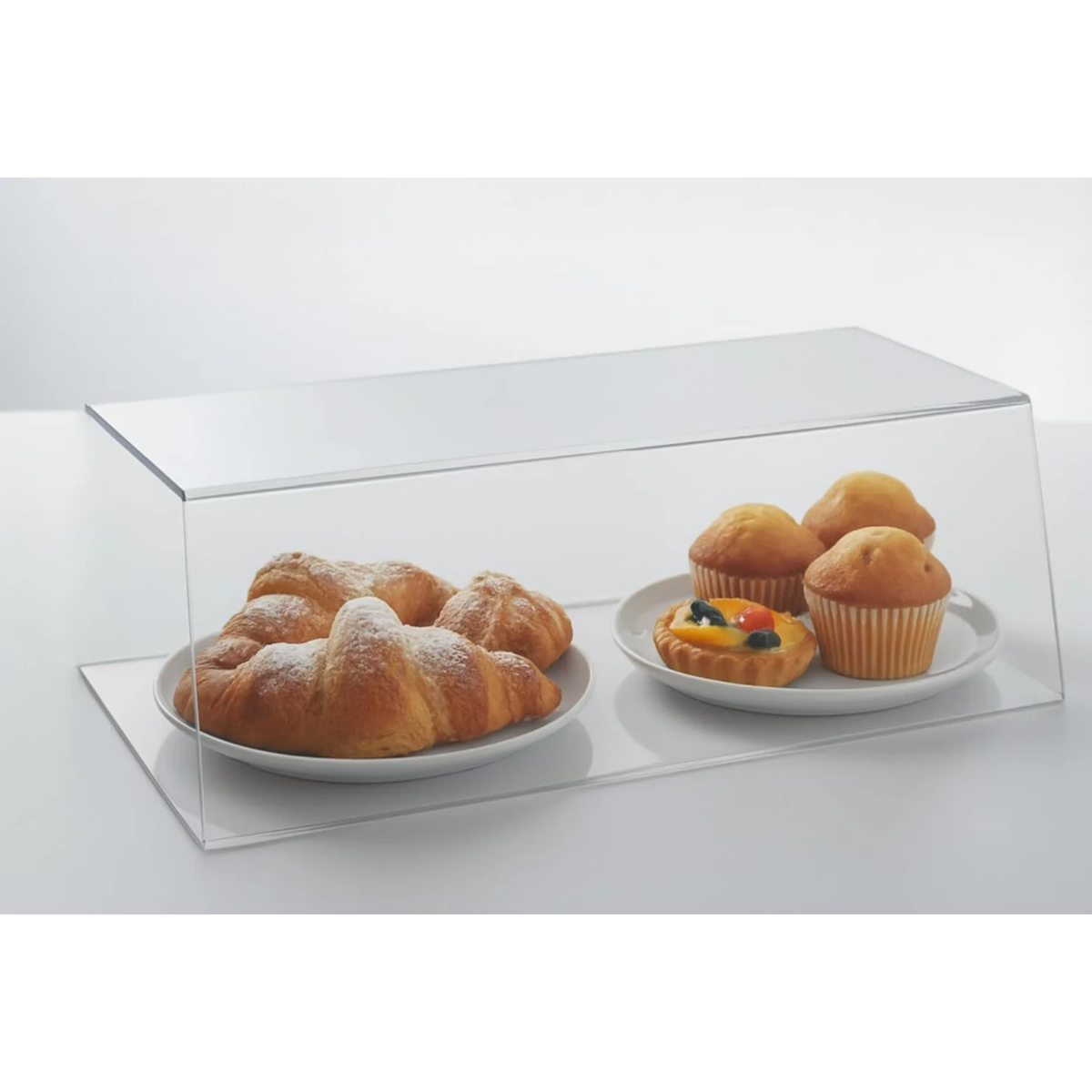 Écran de protection alimentaire en plexiglas transparent – Vitrine pare-postillons pour comptoirs de bars, pâtisseries et commerces alimentaires