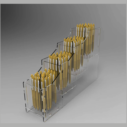 Espositore in Plexiglass Trasparente Porta Penne, Biro ed Evidenziatori | Made in Italy