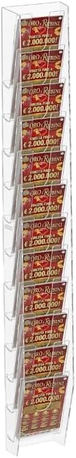 Espositore Porta Schedine e Gratta e Vinci da Parete, Plexiglass Trasparente (24 Tasche (8+8+8))