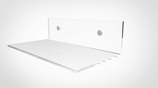 Mensola a L in Plexiglass Trasparente 20 x 10 x H 8 cm – Spessore 5 mm – Completa di Tasselli e Viti