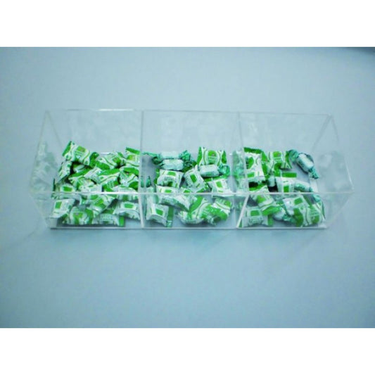 Contenitore Porta Caramelle in Plexiglass a 3 Caselle – Espositore da Banco per Caramelle, Snack e Gomme