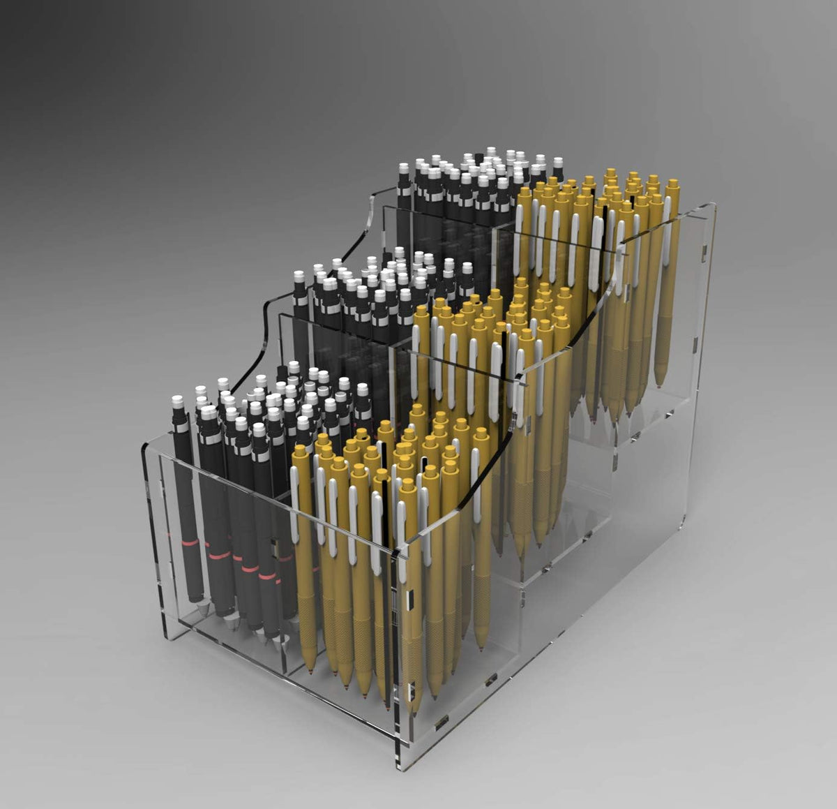 Espositore in Plexiglass Trasparente Porta Penne, Biro ed Evidenziatori | Made in Italy