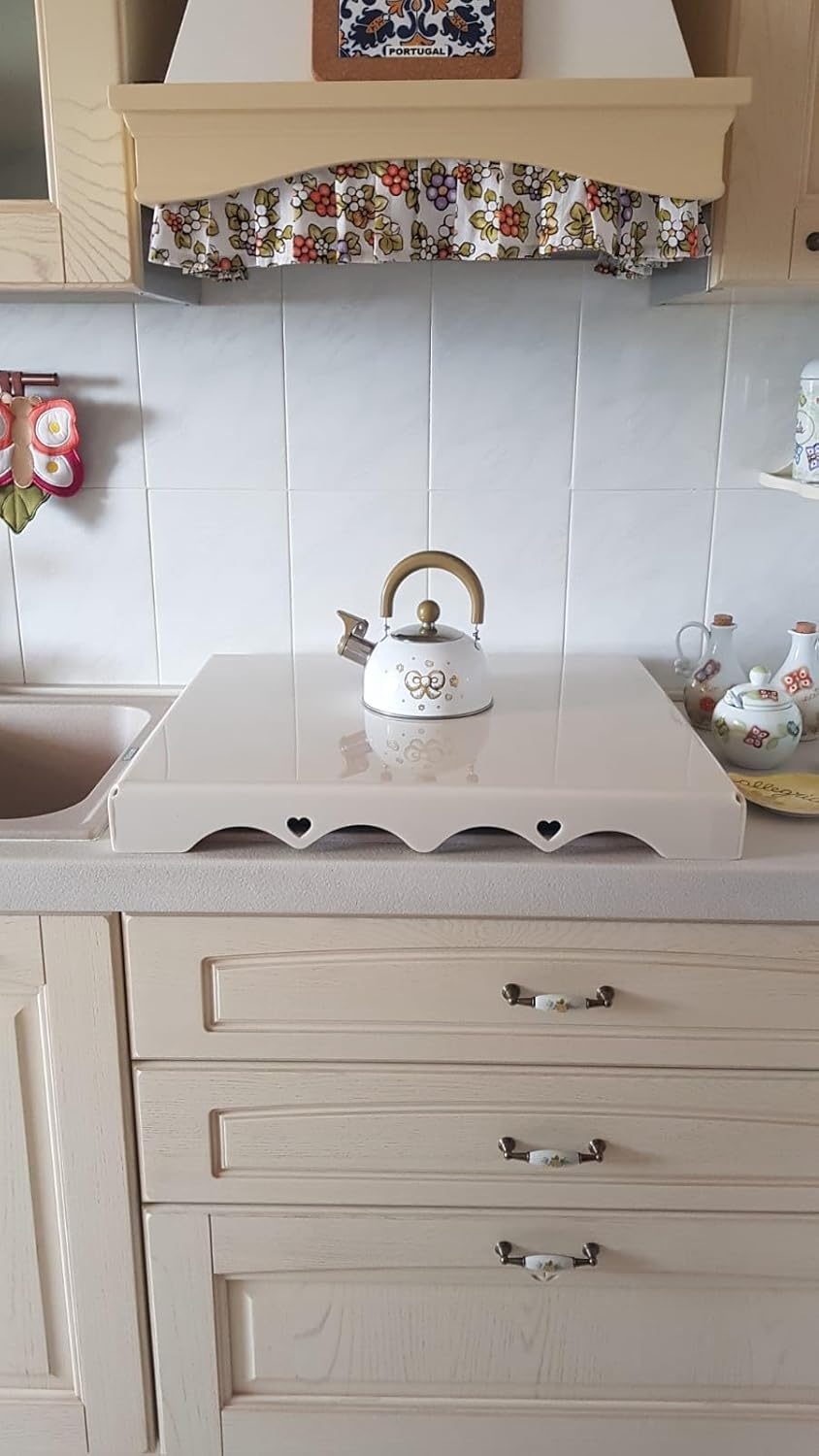 Kochfeldabdeckung SHABBY DESIGN aus transparentem oder farbigem Plexiglas – Maßgefertigte Schutzabdeckung