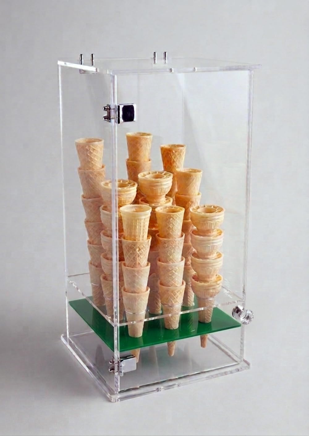 Countertop Plexiglass Ice Cream Cone Holder Display – 9 Holes | Holds up to 81 Cones
