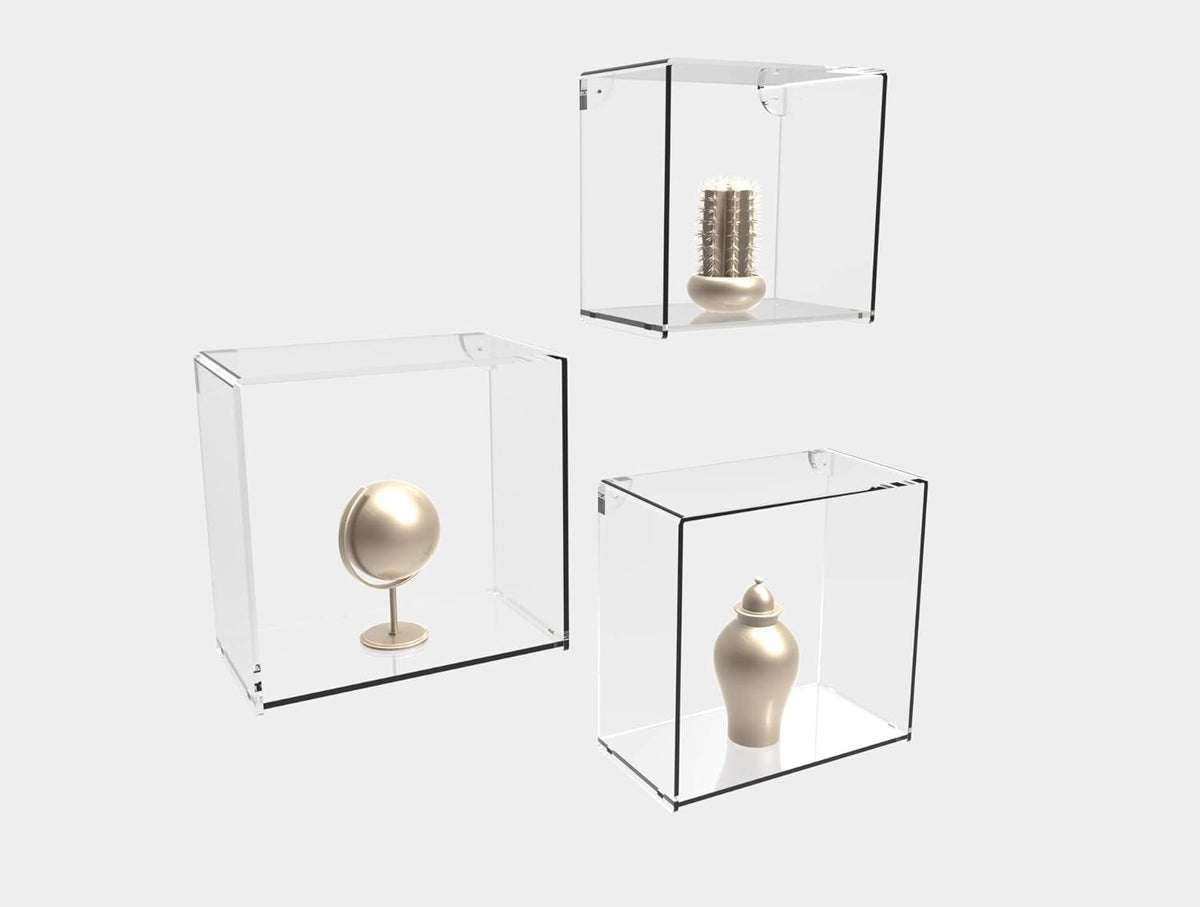 Mensole da Parete in Plexiglass Trasparente PMMA – Mensole Moderne con Fissaggio a Scomparsa