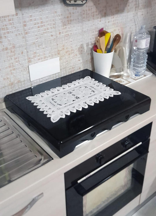 Coprifornelli Cucina SHABBY DESIGN in Plexiglass Trasparente o Colorato – Copertura Protettiva Su Misura