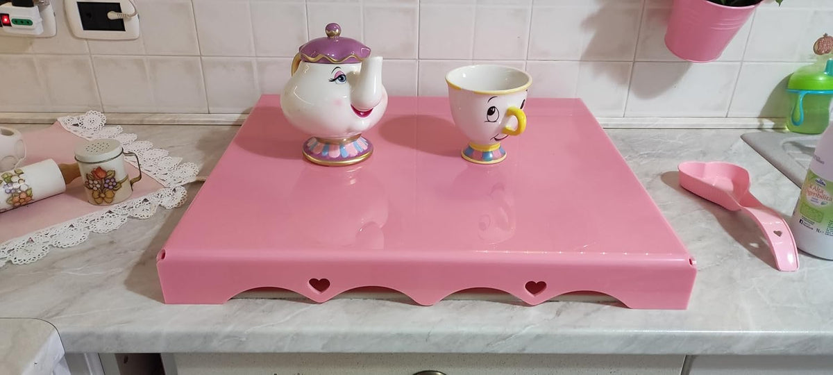 Kochfeldabdeckung SHABBY DESIGN aus transparentem oder farbigem Plexiglas – Maßgefertigte Schutzabdeckung