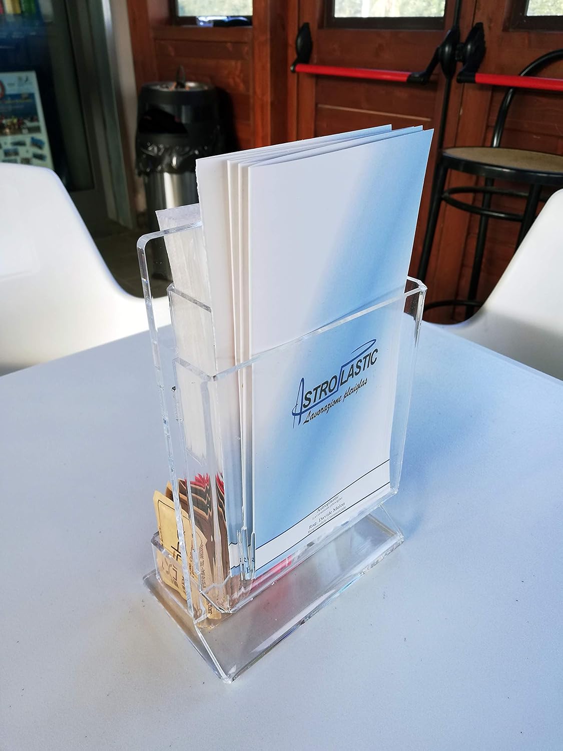 Porta Tovaglioli e Bustine Zucchero in Plexiglass Trasparente Mod. PM215C-SPM – Organizzatore da Tavolo per Bar e Ristoranti
