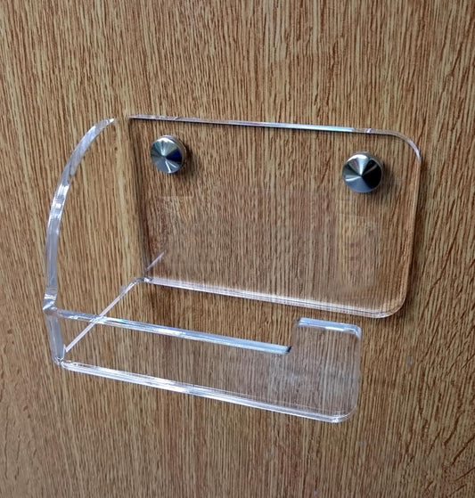 Portarrollos de papel higiénico de plexiglás transparente - Soporte de pared con acabado brillante