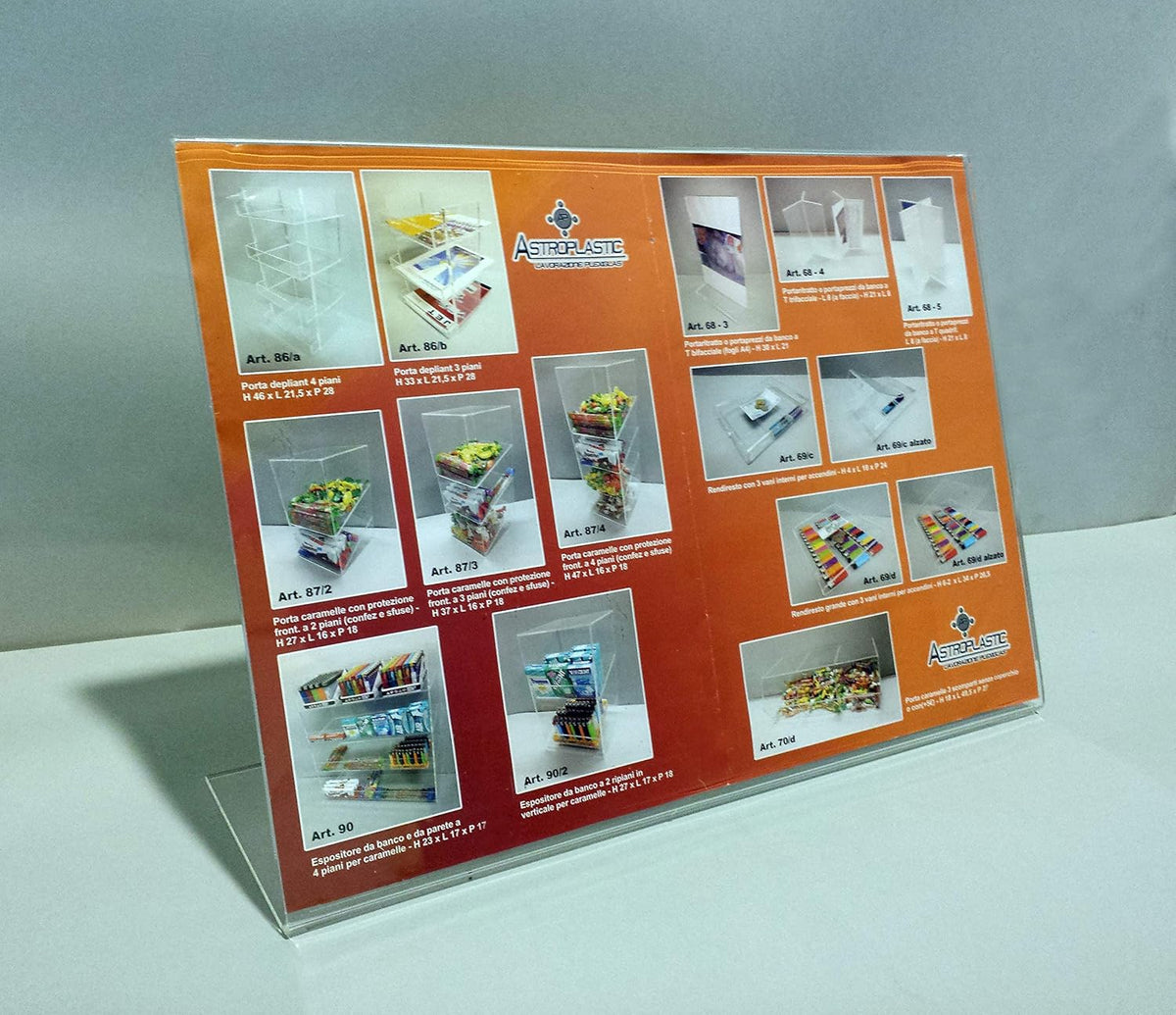 Plexiglass-acrylic tabletop-desk brochure holder display