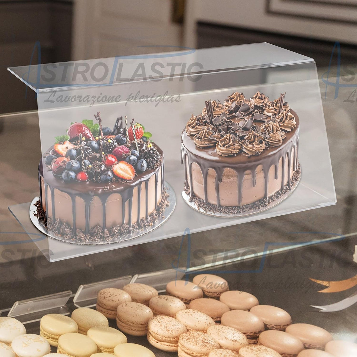 Écran de protection alimentaire en plexiglas transparent – Vitrine pare-postillons pour comptoirs de bars, pâtisseries et commerces alimentaires
