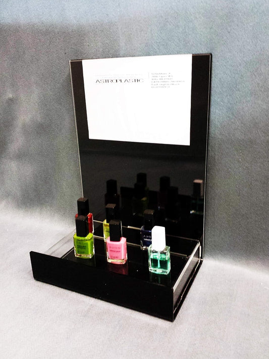 Espositore Contenitore in Plexiglass da Banco – Vetrinetta Trasparente per Cosmetici, Smalti, e Prodotti Promozionali