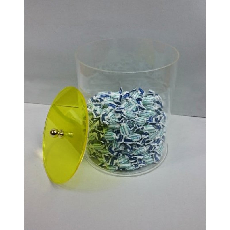 Zylindrischer Bonbonbehälter aus Acrylglas – Aufbewahrungsglas für Bonbons, Kekse, Taralli und Snacks