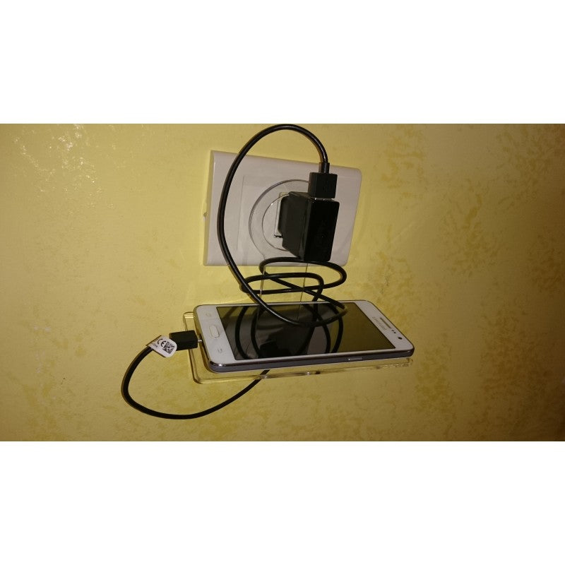 Supporto Universale in Plexiglass per Smartphone da Presa Elettrica – Porta Cellulare da Muro