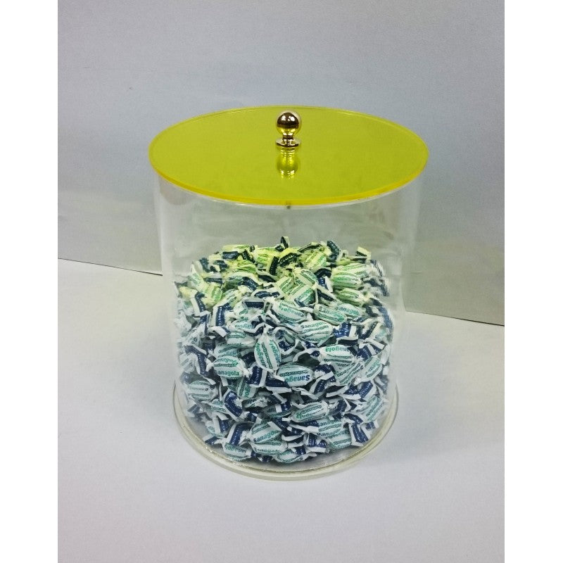 Zylindrischer Bonbonbehälter aus Acrylglas – Aufbewahrungsglas für Bonbons, Kekse, Taralli und Snacks