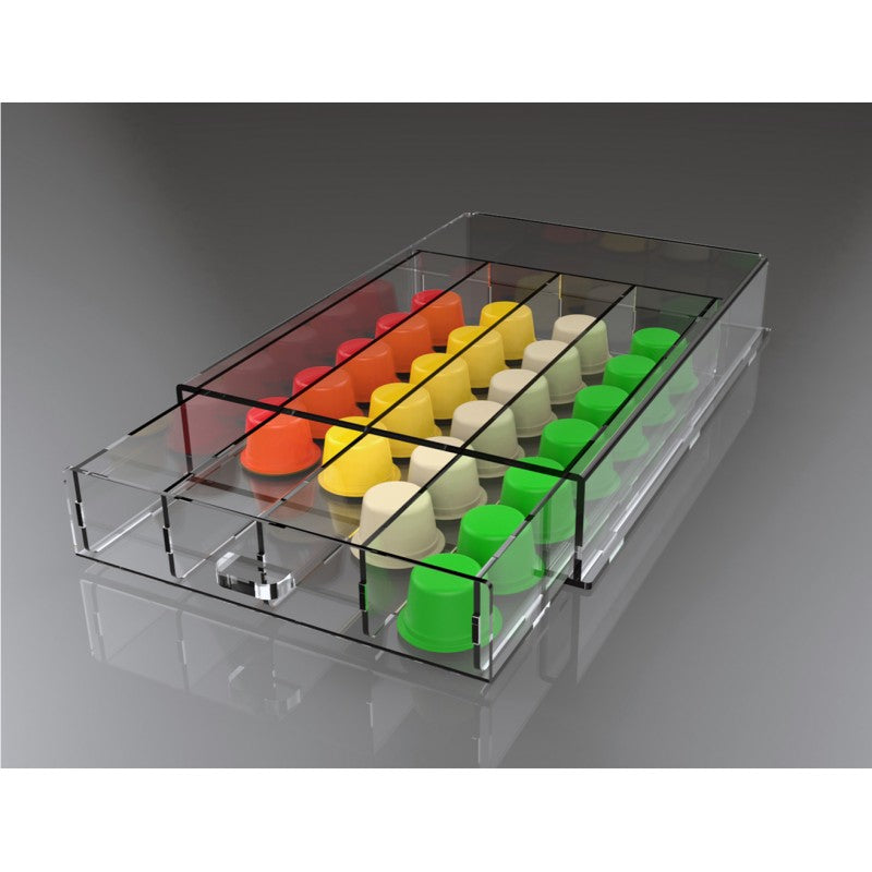 Cassetto Porta Capsule Caffè in Plexiglass Trasparente – Compatibile con