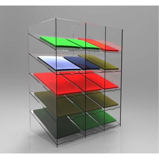Espositore da Banco in Plexiglass con 15 Tasche (3×5) – Porta Schede, Depliant e Documenti