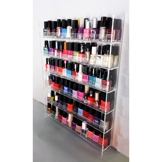 Espositore da Parete in Plexiglass per Smalti e Cosmetici – 6 Ripiani fino a 144 Smalti | Porta Smalti Professionale