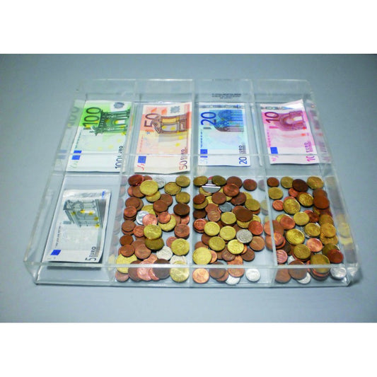Portamonete da Cassetto in Plexiglass – 8 Scomparti | Organizzatore per Monete