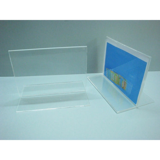 Portaritratto da Banco a T Bifacciale A5 in Plexiglass – Porta Menù, Porta Prezzi, Porta Listini ed Espositore da Tavolo