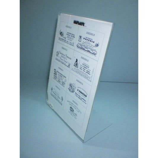 Espositore a L in Plexiglass A4 – Porta Menù, Porta Prezzi, Porta Listini e Portaritratto da Banco