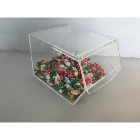 Contenitore Porta Caramelle a Bocca di Lupo in Plexiglass – Grande | Con o Senza Coperchio