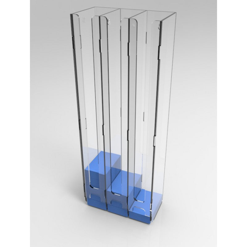 Dispenser da Parete in Plexiglass per Pacchetti – 3 Colonne | Espositore Contenitore
