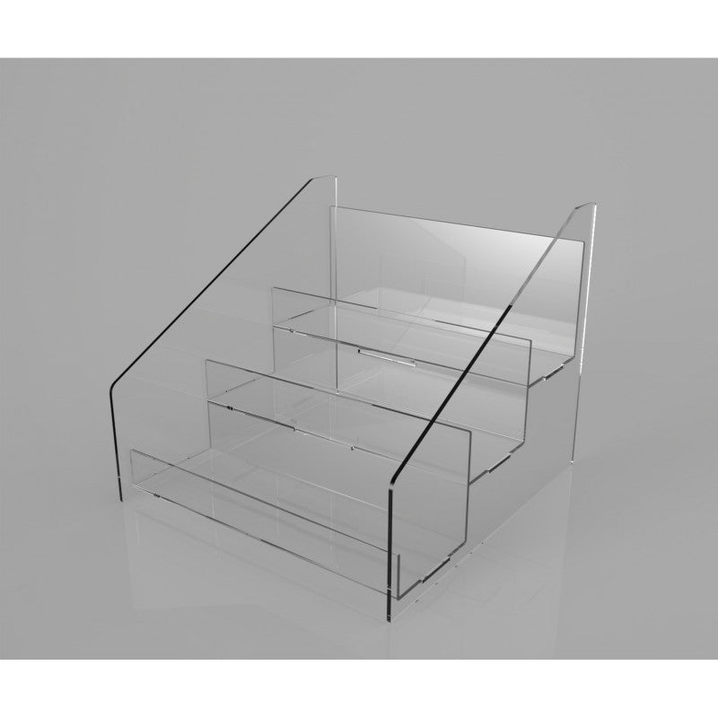 Espositore da Banco in Plexiglass a 3 Ripiani per Caramelle, Snack, Cialde e Accendini