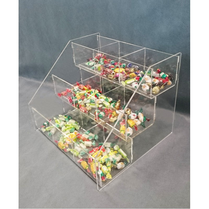 Taschen-Süßigkeitenständer aus Plexiglas – Erhältlich mit 2, 3 oder 4 Ebenen | Thekenständer für Snacks und Süßwaren