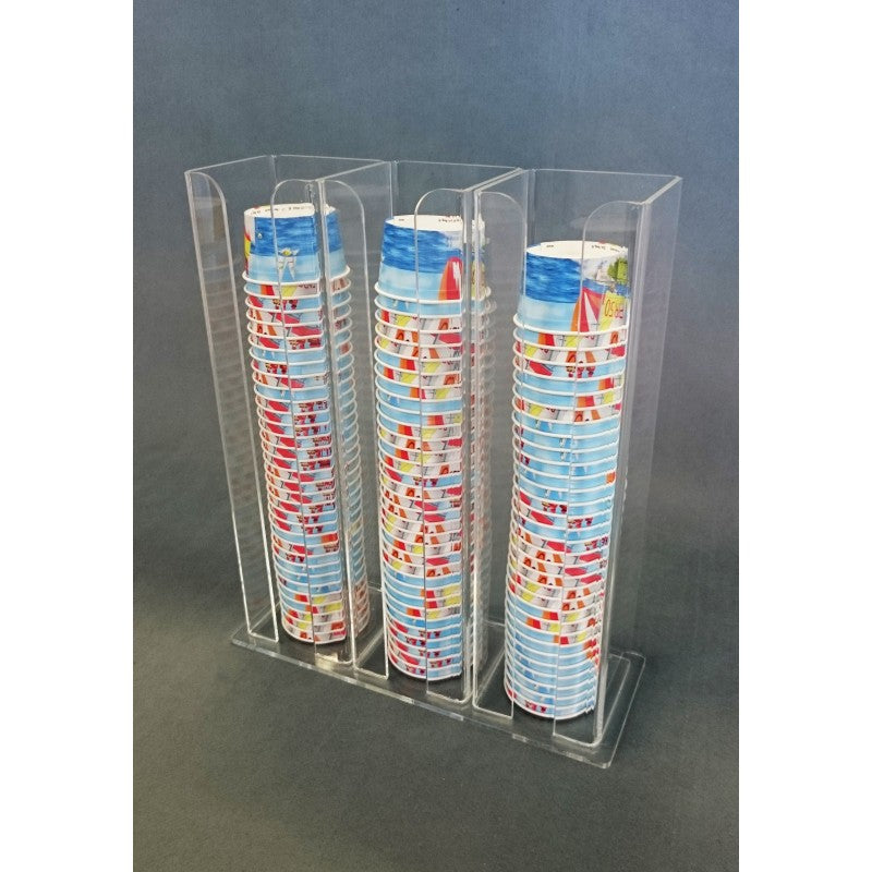 Espositore Porta Coppette Gelato in Plexiglass da Banco | 1, 2, 3 o 4 Colonne