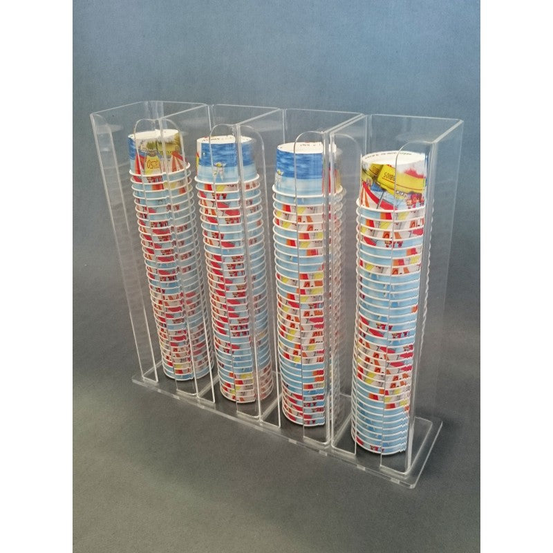 Espositore Porta Coppette Gelato in Plexiglass da Banco | 1, 2, 3 o 4 Colonne