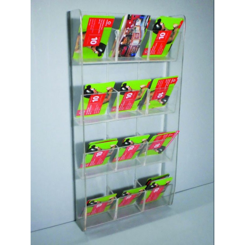 Porta Schede e Biglietti da Cassetto in Plexiglass – Organizzatore con Tasche Inclinate per Schede, Ticket e Carte