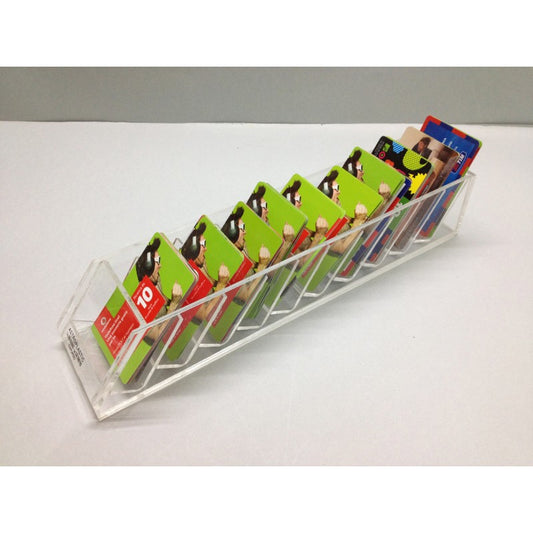 Porta Schede e Biglietti da Cassetto in Plexiglass – Organizzatore con Tasche Inclinate per Schede, Ticket e Carte