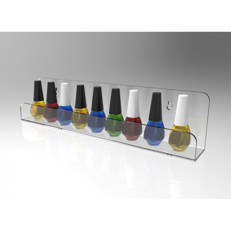 Espositore da Parete in Plexiglass per Smalti e Cosmetici – Ripiano Singolo | Porta Smalti e Make-Up