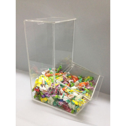 Contenedor portacaramelos tipo silo de plexiglás - expositor alimentario de sobremesa