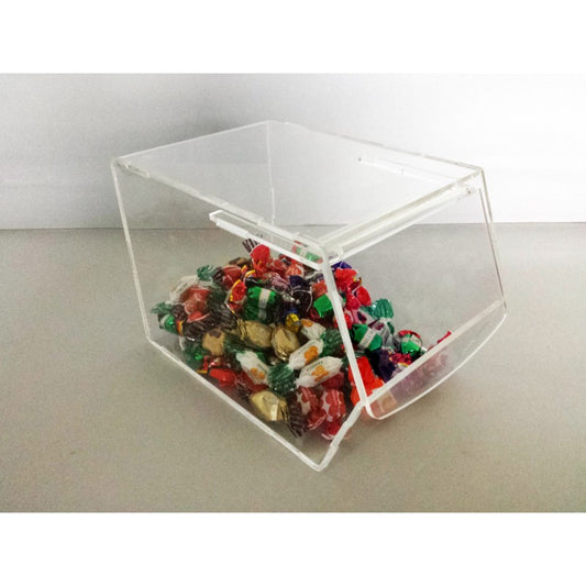 Contenedor para caramelos de plexiglás con abertura frontal - Disponible en 4 tamaños