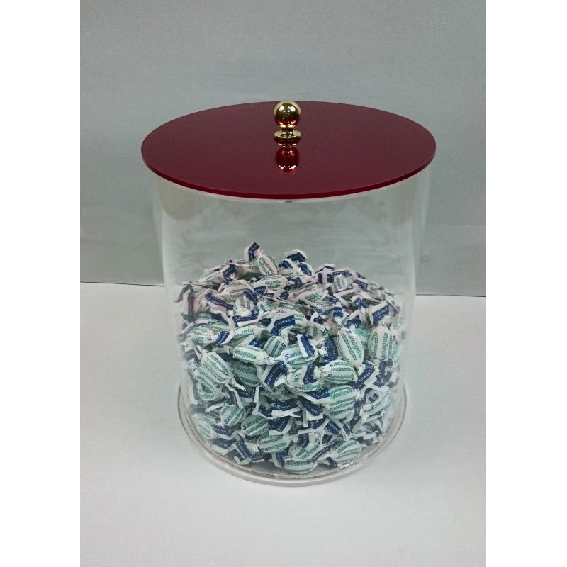 Zylindrischer Bonbonbehälter aus Acrylglas – Aufbewahrungsglas für Bonbons, Kekse, Taralli und Snacks