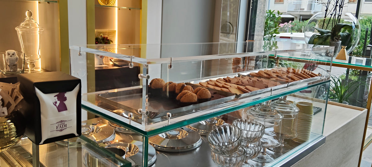 Vetrina Porta Brioche e Alimenti in Plexiglass Trasparente 100 cm – Espositore da Banco per Bar, Pasticcerie e Buffet