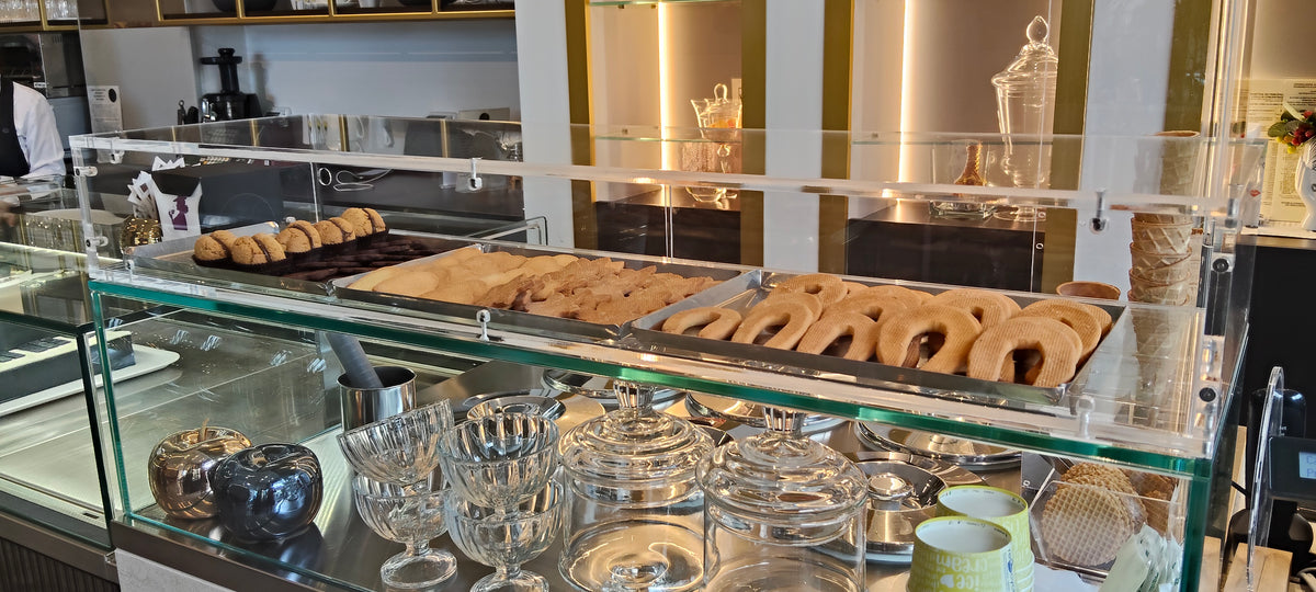 Vetrina Porta Brioche e Alimenti in Plexiglass Trasparente 100 cm – Espositore da Banco per Bar, Pasticcerie e Buffet