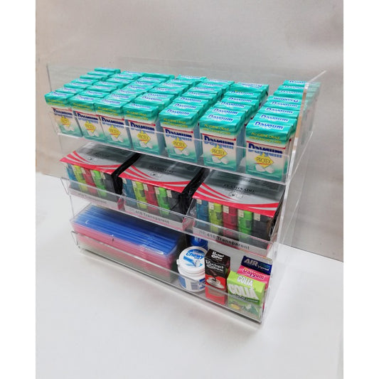 Espositore in Plexiglass per Caramelle, Snack, Cialde e Accendini – Da Banco e Parete | 3 Ripiani
