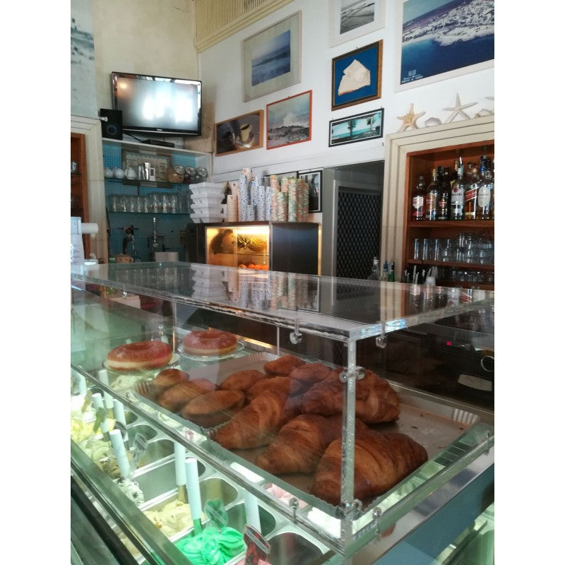 Vetrina Porta Brioche e Alimenti in Plexiglass Trasparente 100 cm – Espositore da Banco per Bar, Pasticcerie e Buffet