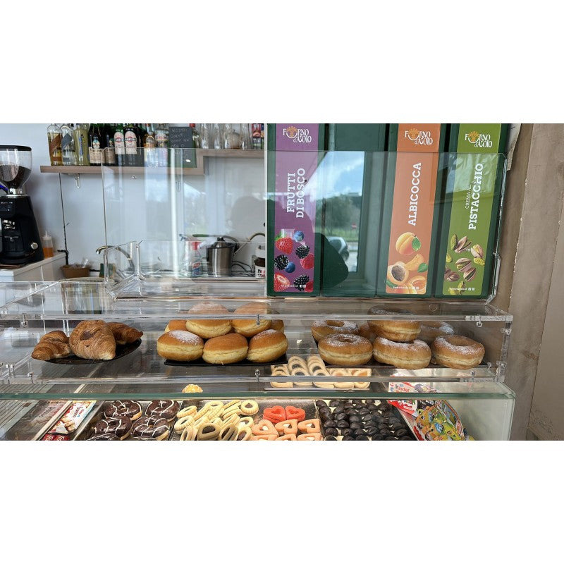 Vetrina Porta Brioche e Alimenti in Plexiglass Trasparente 100 cm – Espositore da Banco per Bar, Pasticcerie e Buffet